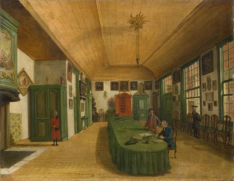 unknow artist Interior of the hall of the Leiden society 'Kunst wordt door Arbeid verkregen' oil painting image
